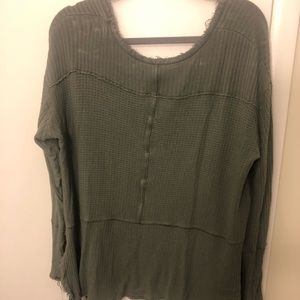 Free People sage green sweater.